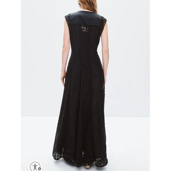Veronica Beard Black Eyelet Maxi Dress MEDIUM Cottage Fit n Flare Designer $700 - Picture 3 of 14